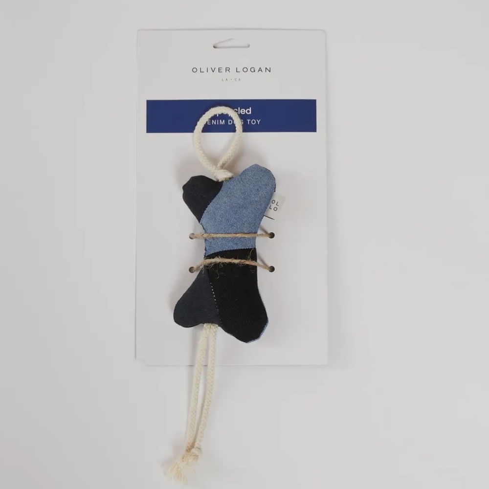 Oliver Logan Upcycled Denim Dog Toy with Squeaker